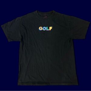 Golf Wang Black Tee with Multicolor GOLF Chest Logo